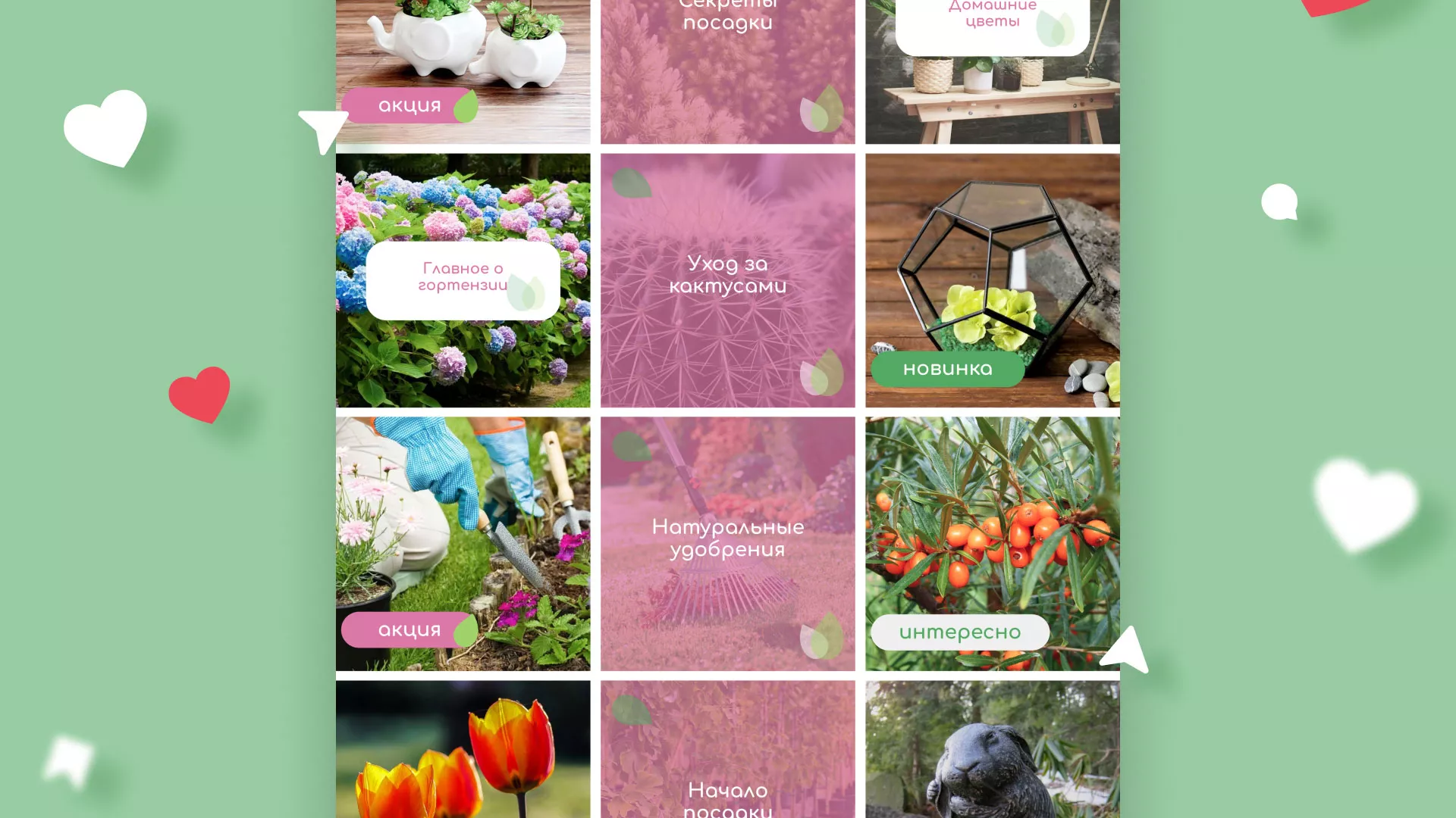 Разработка оформления профиля Instagram для магазина «Floraint» в Очёре