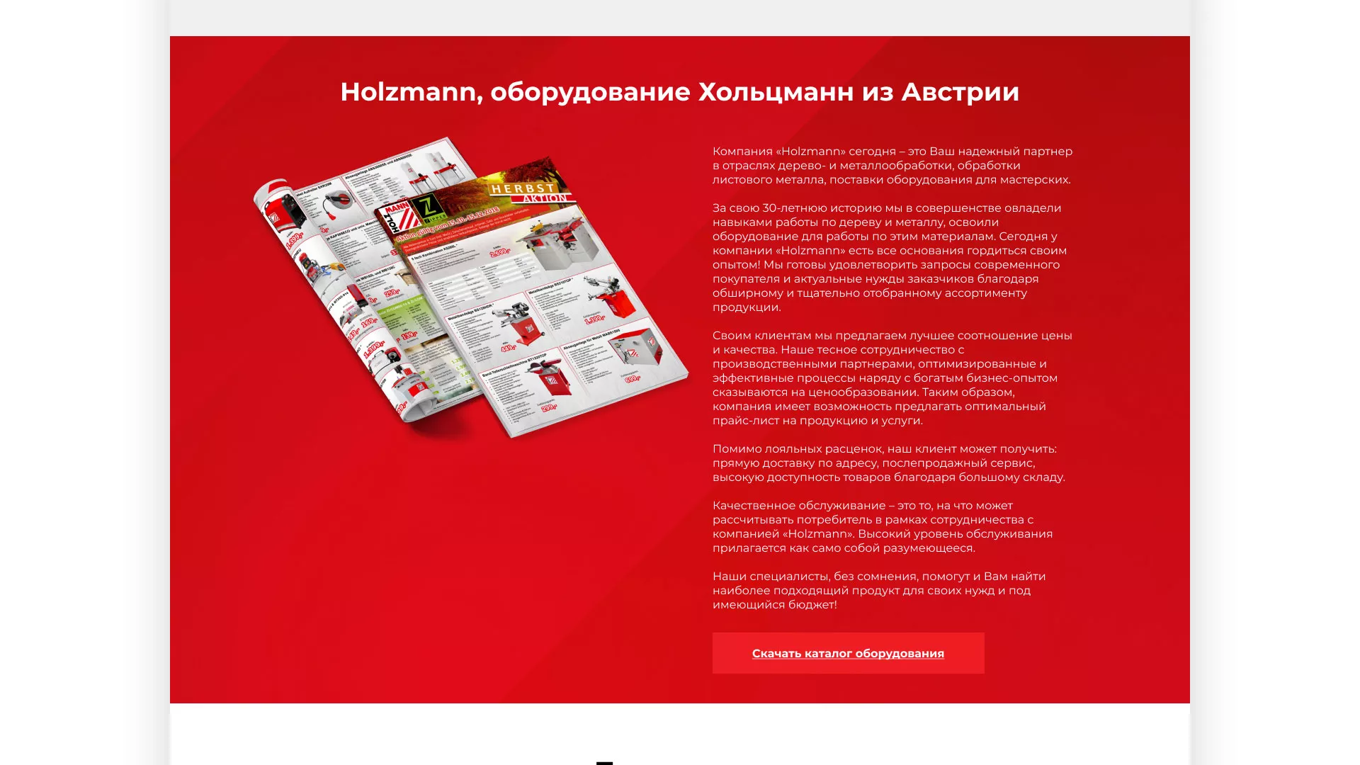 Создание сайта компании «HOLZMANN Maschinen GmbH» в Очёре